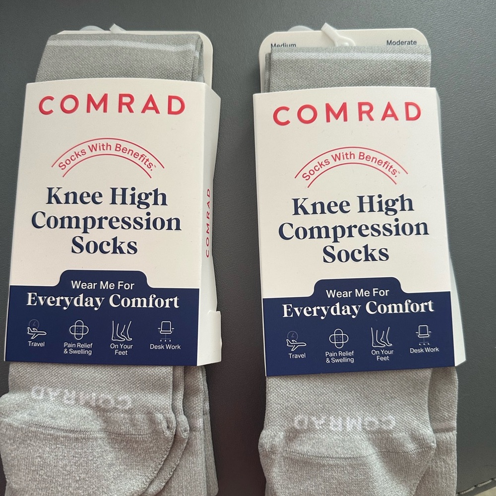 Comrad Gray Knee High Compression Socks